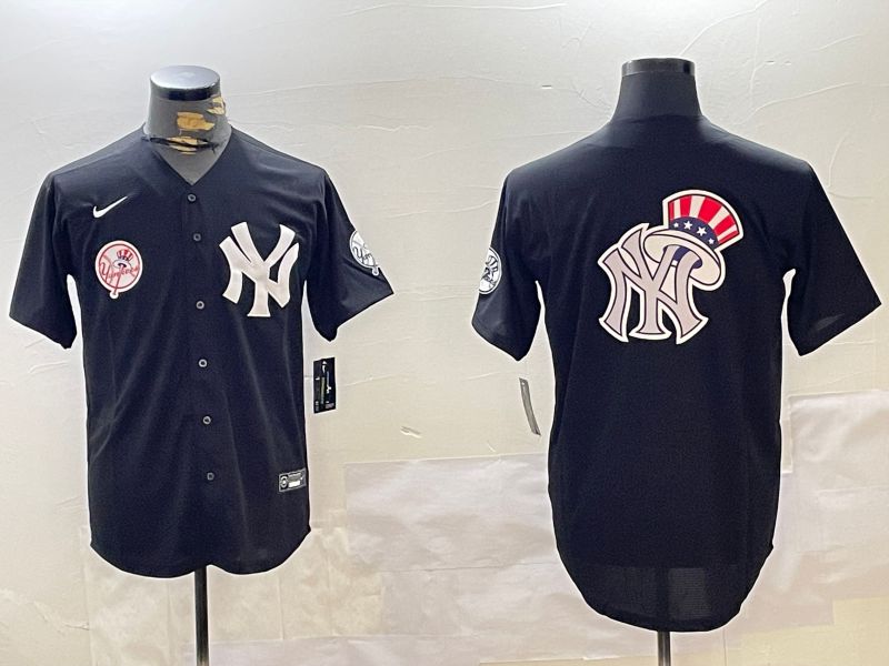 Men New York Yankees Blank Black Fashion Game Nike 2024 MLB Jersey style 11